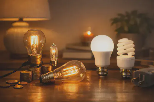 Ampoule et reperes de conversion pour comparer lumens et watts