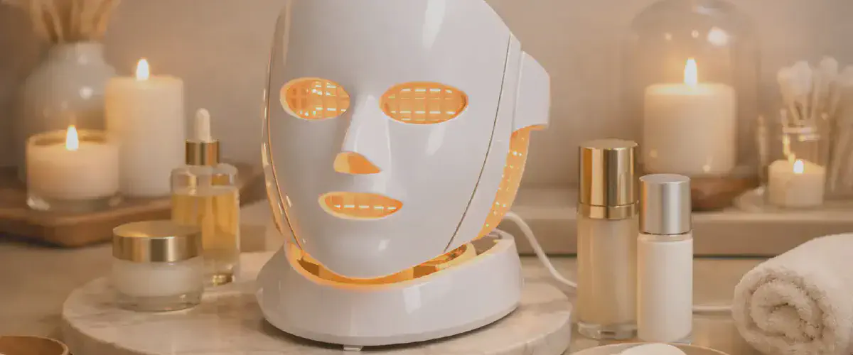 Lampe de luminotherapie utilisee pour illuminer le visage