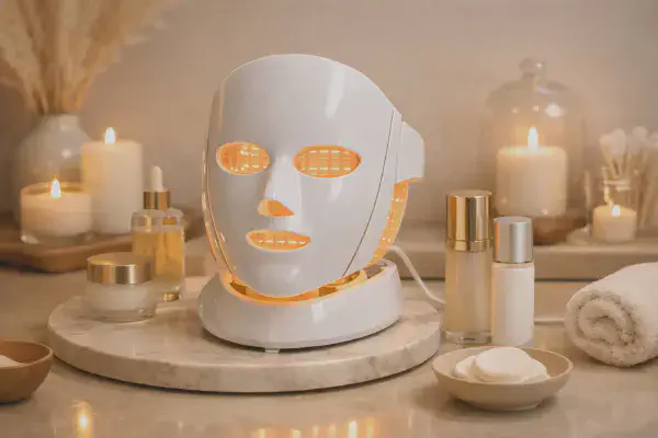 Lampe de luminotherapie utilisee pour illuminer le visage