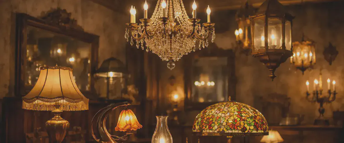 Collection de luminaires anciens au charme vintage