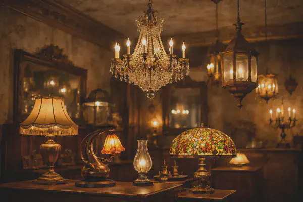 Collection de luminaires anciens au charme vintage