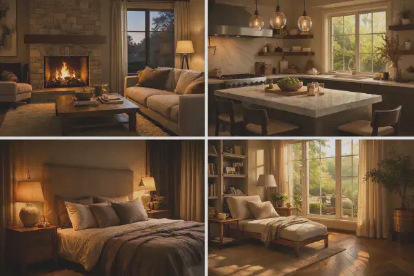 Plusieurs pièces lumineuses